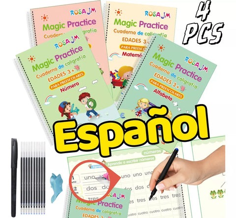 Set Cuaderno Mágico (4 Cuadernos Lapicero mágico)